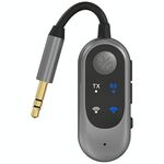 Adattatore audio per connessione wireless stereo per auto W10, ricevitore trasmettitore Bluetooth 5.3 per auto 2 in 1