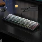 Tastiera meccanica AULA F65 67 tasti 2.4G / BT / cablata a tre modelli RGB Gaske (asse grigio sfumato-viola)
