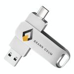 Unità flash USB rotante in metallo USB2.0 / Type-C Stampa su richiesta, memoria: 256 GB (BRANN OSUM)