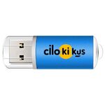 Unità flash USB 2.0 in metallo colorato Stampa su richiesta, memoria: 64 GB (blu)