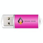 Unità flash USB 2.0 in metallo colorato Stampa su richiesta, memoria: 128 GB (rosso rosa)