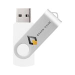 Unità flash USB 2.0 rotante in metallo colorato Stampa su richiesta, memoria: 256 GB (bianco)