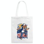 Borsa a mano in tela stampata per ragazzo, stampa su richiesta, dimensioni: 25x20 cm (bianco)