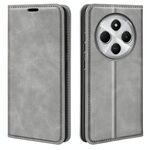 Per Xiaomi Redmi 14C 4G Retro-skin Custodia in pelle con ventosa magnetica (grigio)