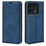 Per Xiaomi 14T Pro Retro-skin Custodia in pelle con ventosa magnetica (blu scuro)