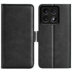 Per Xiaomi 14T Pro Custodia per telefono in pelle con fibbia magnetica orizzontale a doppio lato (nero)