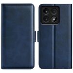 Per Xiaomi 14T Pro Custodia per telefono in pelle con fibbia magnetica orizzontale a doppio lato (blu scuro)