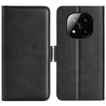 Per Xiaomi Redmi Note 14 Pro+ Custodia in pelle con chiusura magnetica orizzontale a doppio lato (nero)