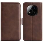 Per Xiaomi Redmi Note 14 Pro+ Custodia in pelle con chiusura magnetica orizzontale a doppio lato (marrone)