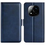 Per Xiaomi Redmi Note 14 Pro+ Custodia in pelle con chiusura magnetica orizzontale a doppio lato (blu scuro)