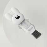 Spazzola per tazze 3 in 1, spazzola multifunzione per fessure, bottiglie, tazze isolate, scanalature, anello in gomma per la pulizia (bianca)