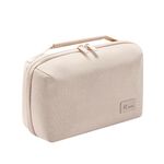 Borsa portaoggetti per cavi digitali RPET a doppio strato per viaggi d'affari, organizer per auricolari Bluetooth (beige)