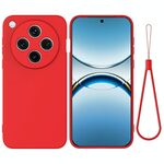 Per OPPO Find X8 Pro Custodia antiurto in silicone liquido Pure Color (rosso)