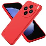 Per vivo X200 Custodia per telefono antiurto in silicone liquido a tinta unita con copertura totale (rosso)