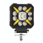 Luce da lavoro per auto a forma di X con occhio d'angelo luminoso quadrato da 4 pollici (X9)