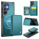 Per Samsung Galaxy S25 Ultra 5G JEEHOOD J05 Custodia per telefono in pelle RFID stile magnetico aziendale (blu verde)