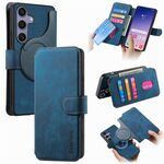Per Samsung Galaxy S25 5G CaseNeo MagSafe RFID Antifurto Retro Custodia in Pelle per Telefono (Blu)