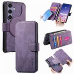 Per Samsung Galaxy S25 5G CaseNeo MagSafe RFID Anti-furto Custodia in pelle retrò per telefono (viola)