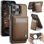 Per iPhone 14 Pro JEEHOOD J06 Custodia per telefono in PU con porta carte RFID MagSafe in stile britannico (marrone)