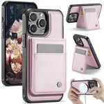 Per iPhone 14 Pro JEEHOOD J06 British Style RFID MagSafe Card Bag PU Custodia per telefono (rosa)