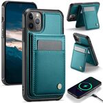 Per iPhone 11 Pro Max JEEHOOD J06 British Style RFID MagSafe Card Bag PU Custodia per telefono (verde)