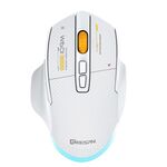 MKESPN W601 Mouse da gioco macro silenzioso wireless tri-mode in fibra di carbonio 12800DPI Mouse Bluetooth (bianco)