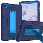 Per Samsung Galaxy A 8.4 T307 Custodia per tablet PC ibrida in silicone robot B2 a contrasto di colore con supporto (blu navy)
