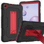 Per Samsung Galaxy A 8.4 T307 Custodia per tablet PC ibrida in silicone robot B2 a contrasto di colore con supporto (nero rosso)