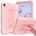 Per Samsung Galaxy A 8.4 T307 Custodia per tablet PC ibrida in silicone robot B2 a contrasto di colore con supporto (oro rosa)