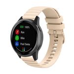 Per Huawei Watch 4/4 Pro cinturino in silicone tinta unita con motivo a punti ondulati (beige)