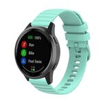 Per Huawei Watch 4/4 Pro cinturino in silicone tinta unita con motivo a punti ondulati (verde acqua)