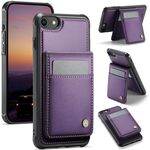 Per iPhone SE 2022 / SE 2020 / 8 JEEHOOD J06 Custodia per telefono in PU con porta carte RFID MagSafe in stile britannico (viola)