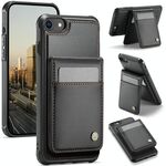 Per iPhone SE 2022 / SE 2020 / 8 JEEHOOD J06 Custodia per telefono in PU con porta carte RFID MagSafe in stile britannico (nero)