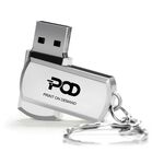 Unità flash USB 2.0 rotante in metallo Stampa su richiesta, memoria: 128 GB (POD)