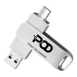 Unità flash USB rotante in metallo USB2.0 / Type-C Stampa su richiesta, memoria: 256 GB (POD)