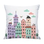 Federa per cuscino per divano con stampa a castello, senza stampa centrale, su richiesta, dimensioni: 35x35 cm (raso lucido)