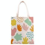 Borsa a mano in tela stampata con blocchi colorati su richiesta, dimensioni: 25x20 cm (beige)