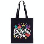 Borsa in tela stampata con graffiti, stampa su richiesta, dimensioni: 25x20 cm (nero)