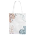Stampa su tela con rami su borsa a mano su richiesta, dimensioni: 25x20 cm (bianco)