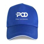 Cappellino con fibbia in acciaio in cotone e poliestere stampato POD, stampa su richiesta (blu reale)