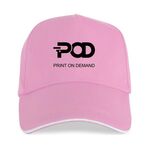 Cappellino con fibbia in acciaio in cotone e poliestere stampato POD, stampa su richiesta (rosa)