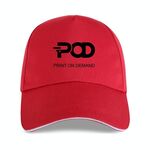 Cappellino con fibbia in acciaio in cotone e poliestere stampato POD Stampa su richiesta (rosso)