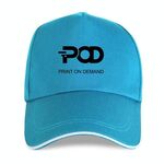 Cappellino con fibbia in acciaio in cotone e poliestere stampato POD Stampa su richiesta (blu lago)