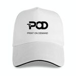 Cappellino con fibbia in acciaio in cotone e poliestere stampato POD Stampa su richiesta (beige bianco)