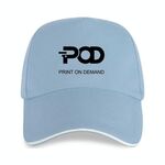 Cappellino con fibbia in acciaio in cotone e poliestere stampato POD Stampa su richiesta (azzurro cielo)