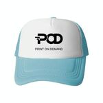 Cappello con visiera in spugna stampata POD con stampa a richiesta (azzurro cielo)