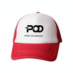 Cappello con visiera in spugna stampata POD con stampa a richiesta (rosso)