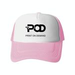 Cappello con visiera in spugna stampata POD con stampa a richiesta (rosa chiaro)