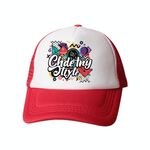 Cappello con visiera in spugna con stampa graffiti, stampa su richiesta (rosso)