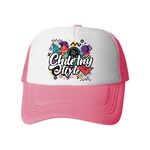 Cappello con visiera in spugna con stampa graffiti, stampa su richiesta (rosa)
